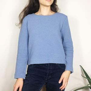 COS Tops - COS Honeycomb Boxy Long Sleeve Top Blue COS Tops - COS Honeycomb Boxy Long Sleeve Top Blue